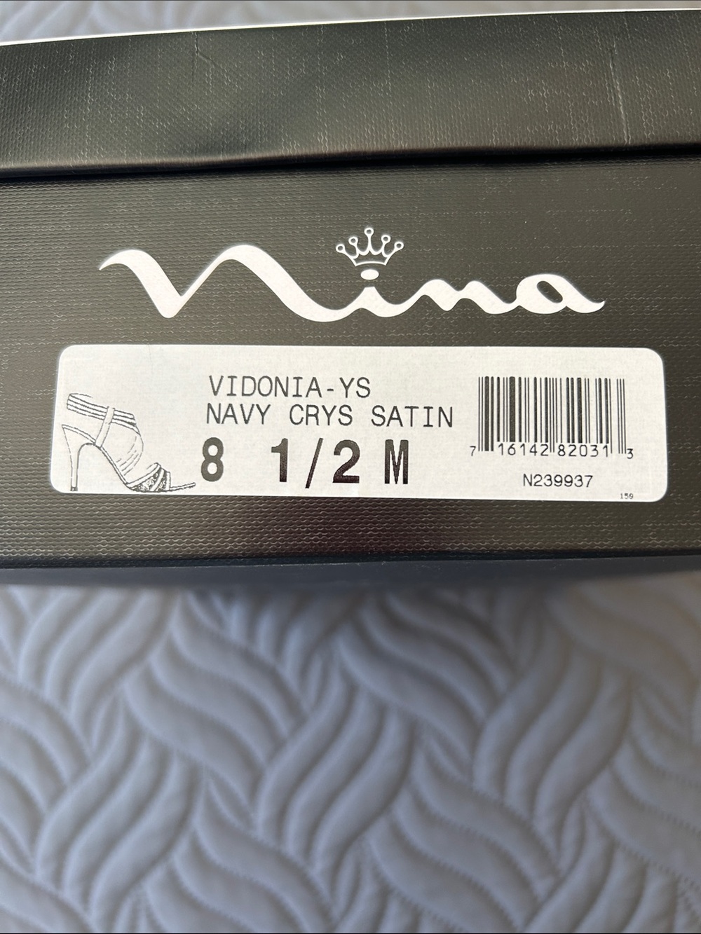Gorgeous Nina Navy Vidonia Strappy Slingback Heels with Mesh Insets - Picture 7 of 8